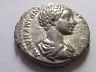 Denar Of Caracalla As Caesar Rv.  Priestly Instruments photo