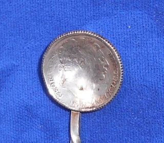 Coin Spoon With Great Britain 1817 Silver 6 Pence photo
