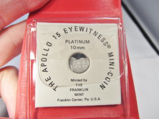 Franklin Platinum 1971 Apollo 15 Eyewitness 10mm Mini Coin C225 photo