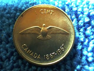 1967 Canada Small Cent,  Centennial Commemorative photo