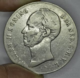 Netherlands 2 1/2 Gulden 1846 Vf/ef Silver Km 69.  2 William Ii photo