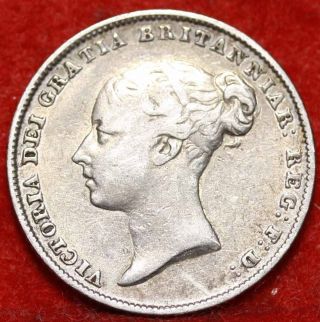 1846 Great Britain 6 Pence Silver Foreign Coin S/h photo