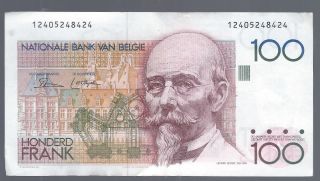 Belgium 100 Francs Nd 1978 - 1981 Pic 140a (sign Only On Face) photo