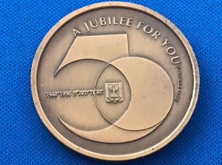 Israel 1948 - 1998 50th Anniversary Of Statehood  A Jubilee For You ' ’ Medal photo