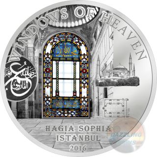 Windows Of Heaven - Hagia Sophia 50 G Proof Silver Coin Cook Islands 2016 photo