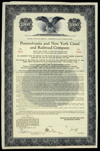 Stock Certificate Pennsylvania & York Canal Railroad 5 Loan Of $10,  000,  000 photo