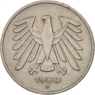 [ 502076] Germany - Federal Republic,  5 Mark,  1980,  Munich,  Au,  Km:140.  1 photo