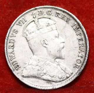 1907 Canada 5 Cents Silver Foreign Coin S/h photo