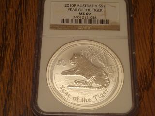 2010 Silver Ms69 Tiger Coin photo