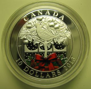 2013 Proof $10 Holiday - A Partridge In A Pear Tree Canada.  9999 Silver photo