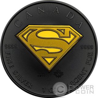Superman Maple Shield 1 Oz Silver Coin 5$ Canada 2016 photo