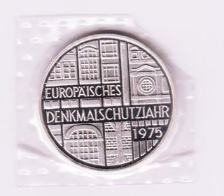 Germany Federal Republic 5 Mark 1975 F - European Monument - Silver Coin photo