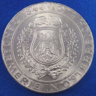 1974 Austria 50 Schilling Silver Coin 125th Anniversary - Austrian Police Force photo