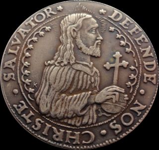 Defende Nos Christe Salvator 1577 Thaler Poland Coin photo