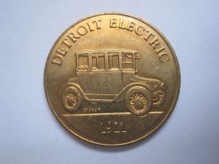 Detroit Electric 1921 Antique Car Token Coin Medal photo