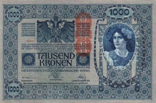 Austria Hungary 1000 Kronen 1902 Vf P.  59 Big Size photo