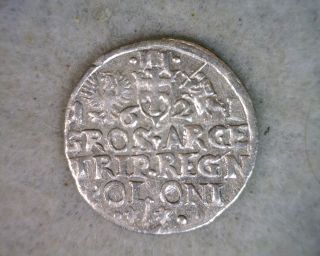 Poland 3 Groschen 1621 V.  Fine Silver Coin (stock 0707) photo