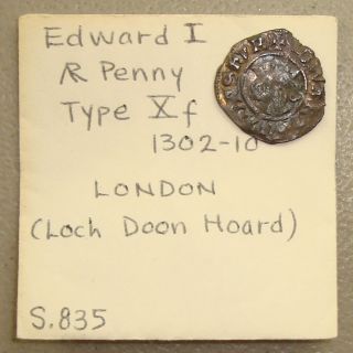 1302 - 10 Edward I London Hammered Silver Penny From Loch Doon Treasure Hoard photo