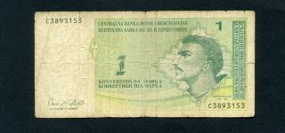Bosnia 1 Convertible Marka N/d (1998) P - 59 F Circulated Banknote photo