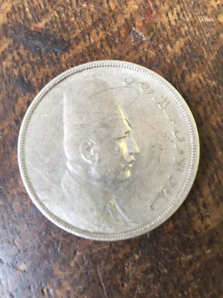 1927 Egypt 20 Piastres Silver Coin In Vf, photo