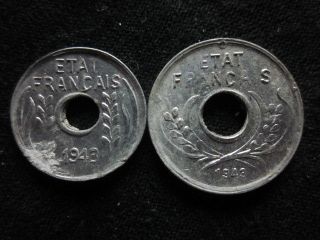 Xd057 - Vietnam Indochine - Aluminum - 1 & 5 Cent 1943s - - photo