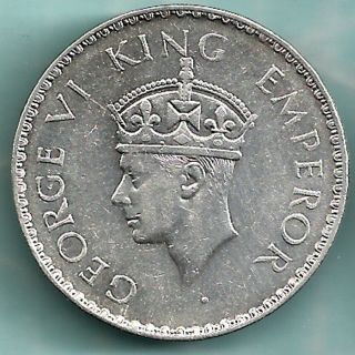 British India - 1941 - King George Vi Emperor - One Rupee - Rare Coin photo