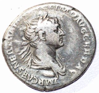 Authentic Trajan (ad 98 - 117),  Ar Silver Denarius,  Rv.  Cos Vi - C230 photo