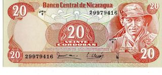 Nicaragua 1979 20 Cordobas Currency Unc photo