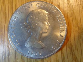 1965 Churchill One Crown Coin photo