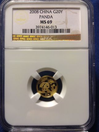 2008 Ngc Ms69 20yn China Gold Panda Awesome Coin And Design - photo