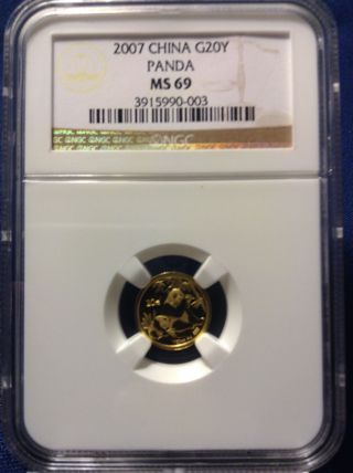 2007 Ngc Ms69 20yn China Gold Panda Awesome Coin And Great Design - photo