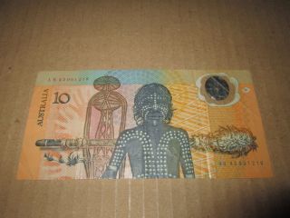 1988 Australia $10 Polymer Banknote Aboriginal Ab 43901219 photo