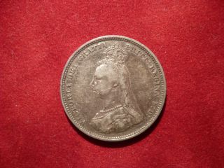 Very Rare 1889 Shilling W/ Small Jubilee Bust Of 1887 - 8.  Km 761,  Spink S.  3926 photo