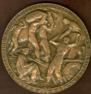 1950 French Medal Issued For The National Federation Of Enterprises & Commerce photo