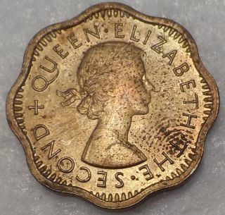Ceylon Sri Lanka 1957 2 Cent Coin Au Km 124 photo