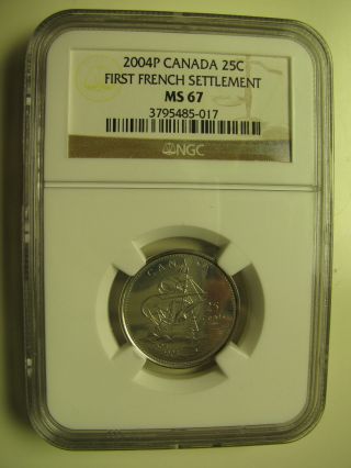 2004p Ngc Ms67 25 Cents First French Settlement (st.  Croix) Canada Twenty - Five photo