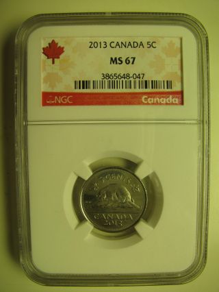 2013 Ngc Ms67 5 Cents Canada Five Nickel photo