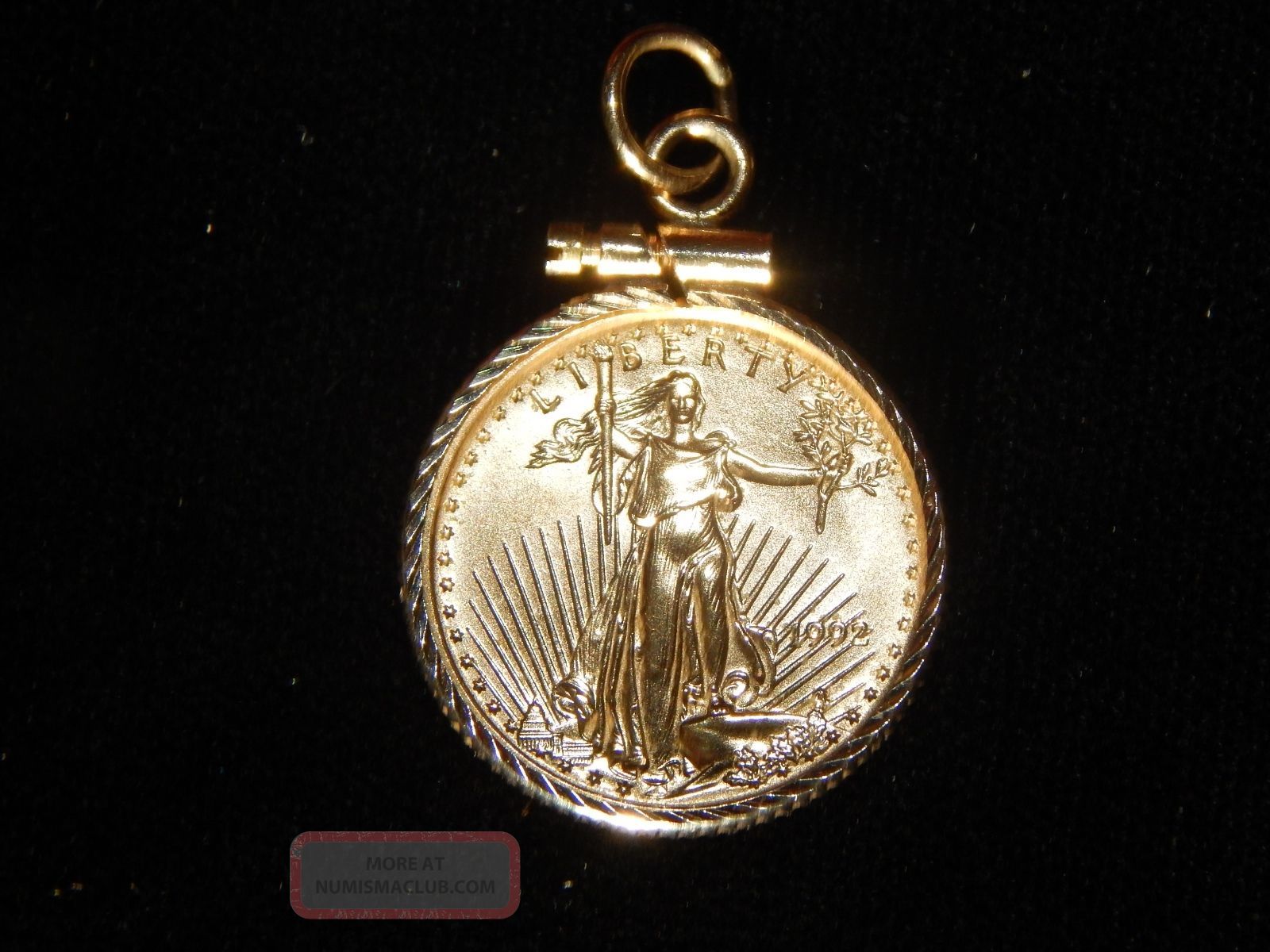 1992 Gold 1/10th Oz American Eagle - Enclosed In 14k Bezel