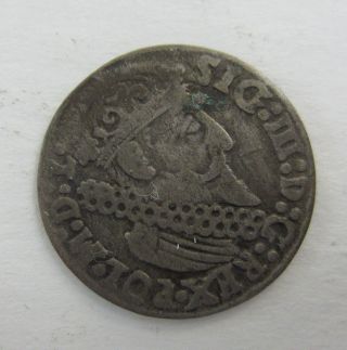 1624 Poland 3 Groshen (trojak) Silver Coin Vasa / Waza Era 55887 photo