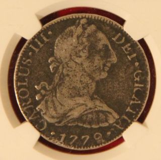 1779 Ff 8 Reales Silver Coin From 1784 El Cazador Revolutionary War Bold photo