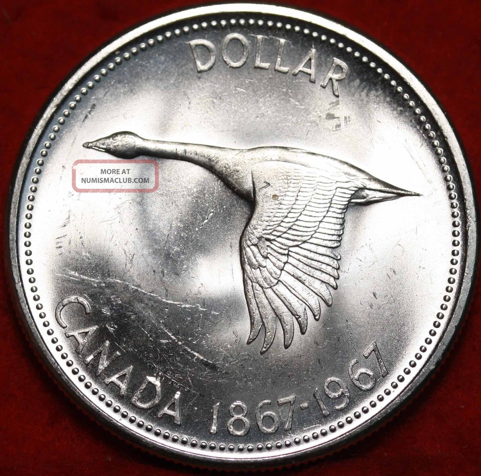 Uncirculated 1967 Silver Canada $1 Dollar Foreign Coin S/h