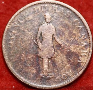 1837 Canada 1/2 Penny Bank Token Foreign Coin S/h photo