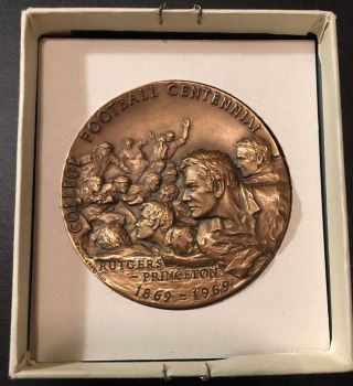 Rutgers/princeton Bronze College Football Centennial Medallion 1869 - 1969 photo