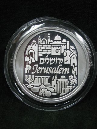 2014 Jerusalem Holy Land 1 Oz Proof Silver City Of Peace Silver Round photo