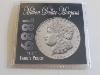 1889 Cc Morgan Tribute Proof Silver Coin photo