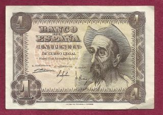 Spain 1 Pesetta 1951 Banknote 4633686 - Don Quixote photo