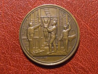 Art Nouveau Gymnastic Sports For Tin - Agers Medal By Alphonse Desaide photo
