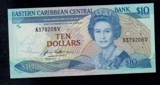 East Caribbean States 10 Dollars (1985 - 93) St.  Vincent Pick 23v1 Au - Unc. photo