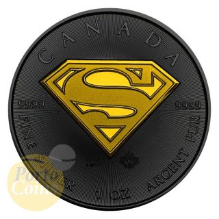 2016 Canada $5 Superman Ruthenium & Gold Box & photo