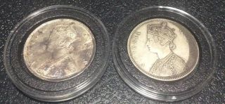 2x 1862 British - India Rupees photo